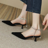 LBSFY  -  Footwear Sexy Sandals for Women Rhinestones Diamond Ladies Shoes Stiletto Summer 2024 Thin Heels Party Weddings Pointed Toe